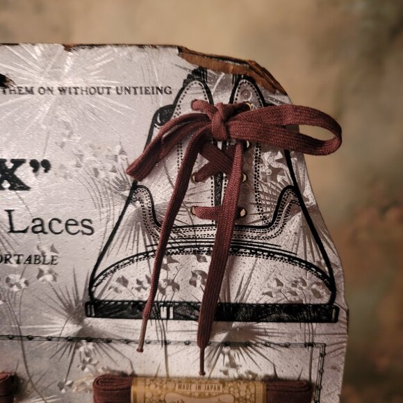 Alox Elastic Shoe Laces Store Display Card With All 14 Laces Shoe Laced on Top - Picture 3 of 9